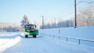 SAMI snow plough VMA-3200 on a Massey Ferguson 6R tractor